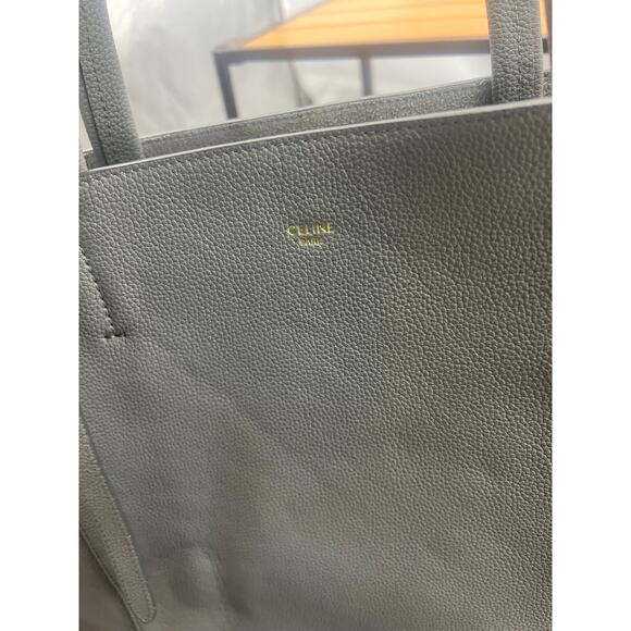 Auth CELINE Cabas Phantom Small With Belt Gray Soft grained calfskin - Picture 5 of 16